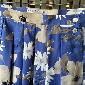 jaeger Skirts Summer Jeger Vtg Blue Floral Blouse And Skirt